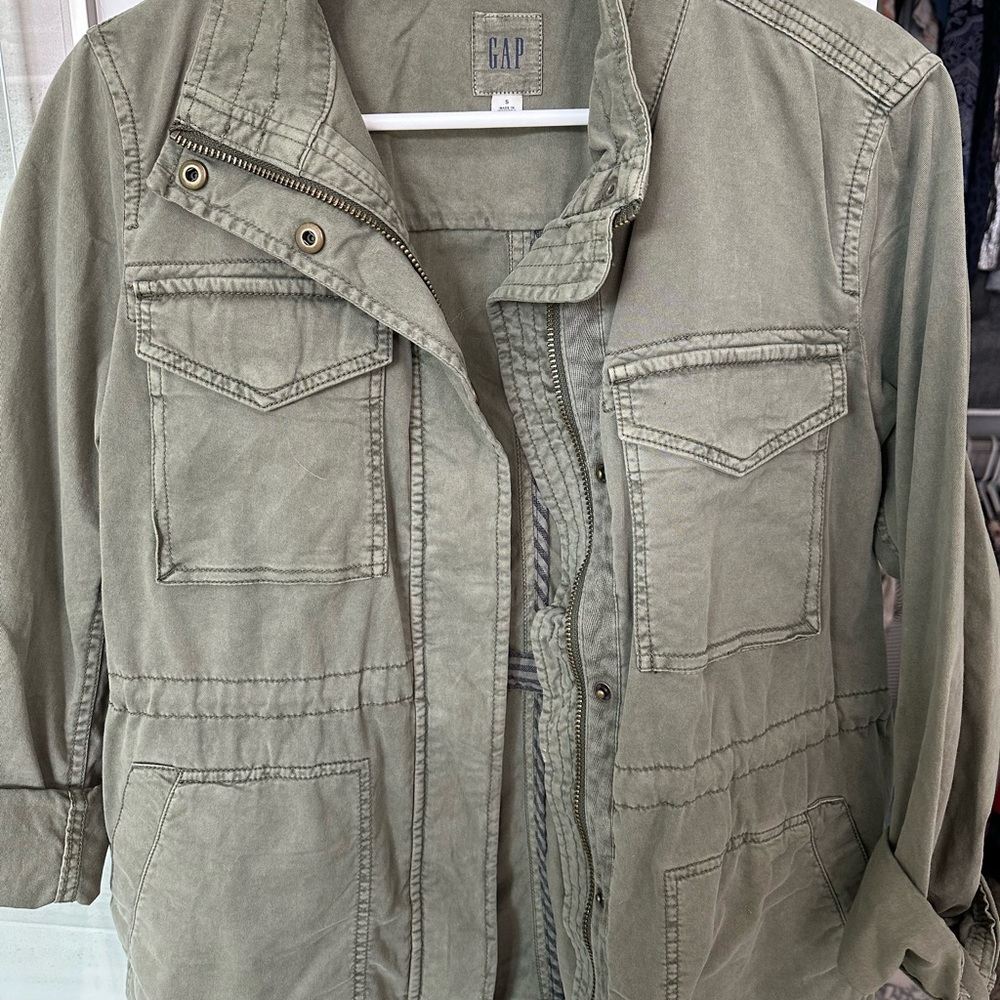 GAP Olive Green Utility Jacket Women’s Small Lightweight Military Safari